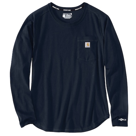 Carhartt Women's TK4617 W Force RlxdFit MW LS Pkt XXL REG Long Sleeve Relaxed Navy TK4617-W / 105814-I26XXLREG